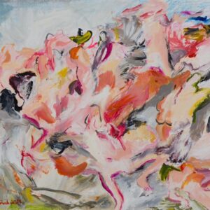 Abstract Expressionist Painting in Acrylic & Oil Pastel, 21st Century -Untitled